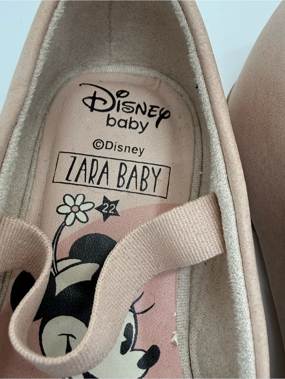 Zara Baby Disney Minnie Mickey Ballet Flats Pink Size 22